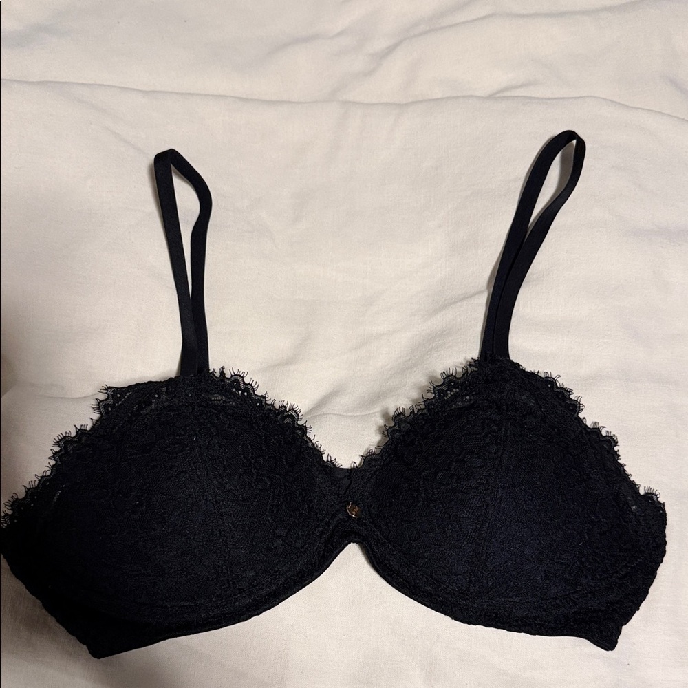 Aerie Black Lace Wireless Bra